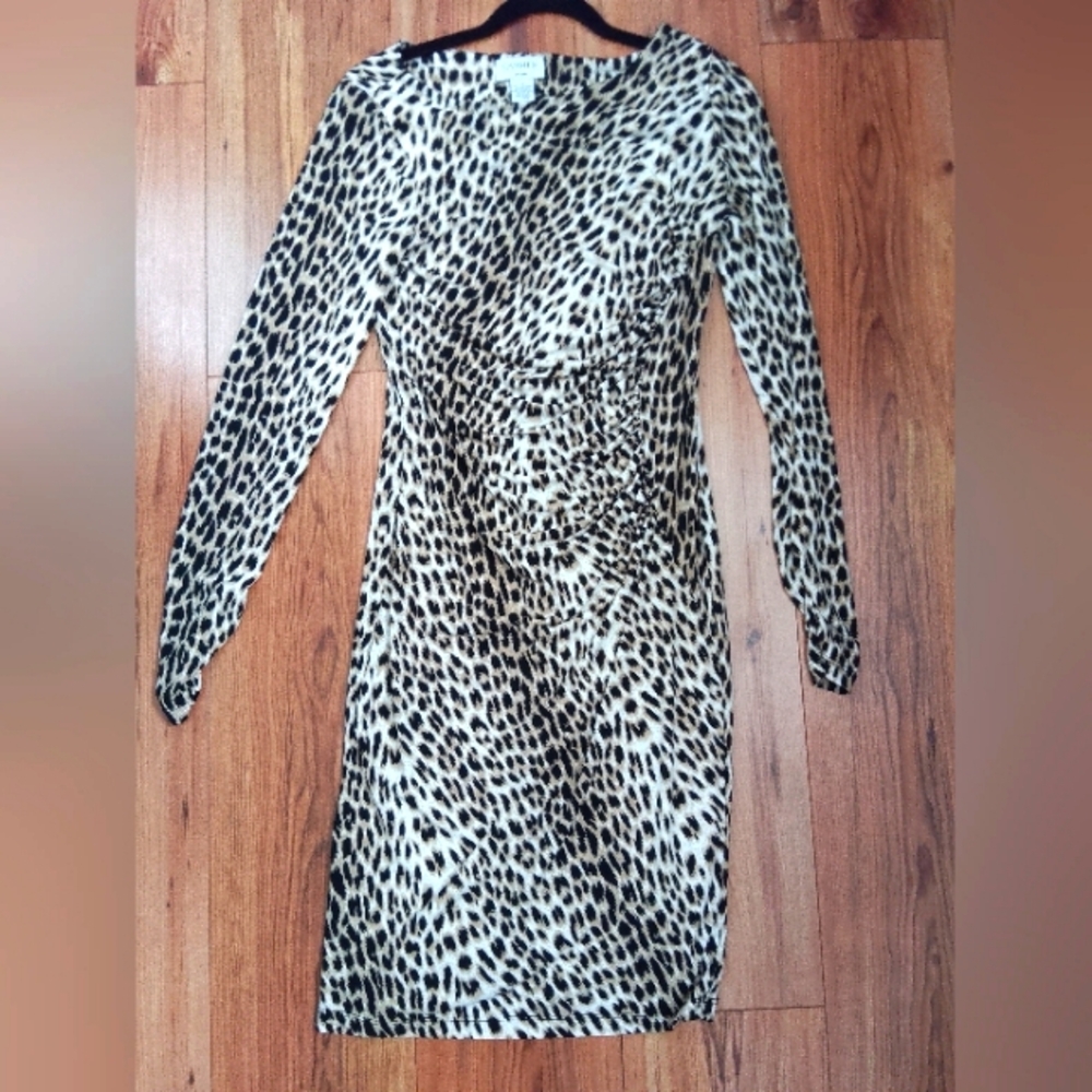 NWOT Carmen Marc Valvo animal print dress Size M
